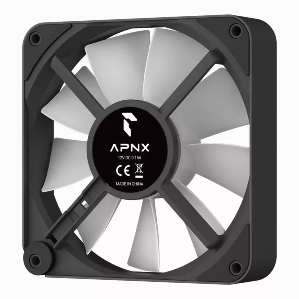 APNX FP2 PWM ARGB Performance Case Fan with Reversed Flow Blade - Black | White