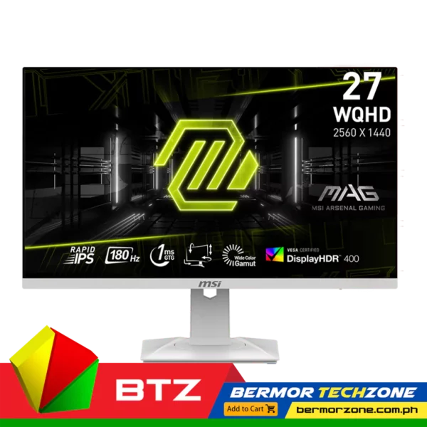 MSI MAG 274QRFW 27" 2560 x 1440 WQHD Rapid IPS 180HZ 1ms GTG AMD FreeSync White Gaming Monitor