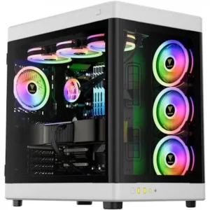 Gamdias Neso P1 Full Tower E-ATX Trapezoid Prime Lifestyle Gaming Case - Black | WhiteTrapezoid Shaped for Horizontal Desktop and Vertical Tower Setup
8 Slot Horizontal and Vertical GPU Holder
Takes GPU Length up to 426mm
Supports Radiators up to 360mm, and 420mm Side
70mm of Space for Thicker Top Radiator and Fans
80mm of Space for Thicker Side Radiator and Fans
Front and Side Panoramic Tempered Glass Panels Swing Open
Dual-chamber Chassis
Room for PSU Length up to 180mm
Dimensions: 490 x 310 x 495 mm
