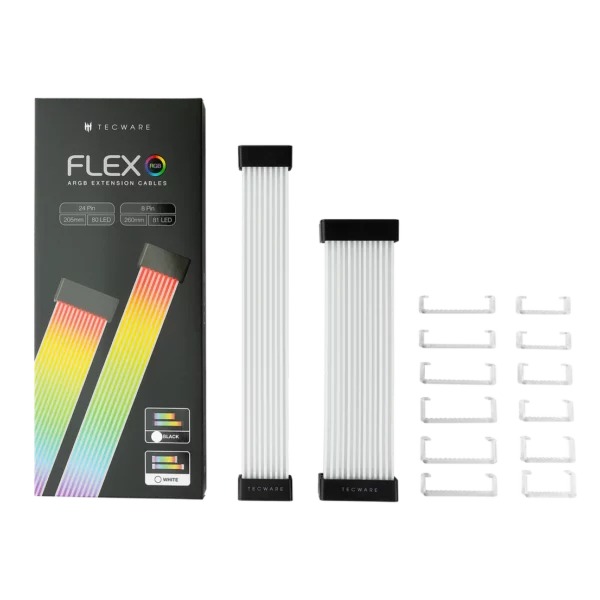 Tecware Flex ARGB Extension Cables - Black | White