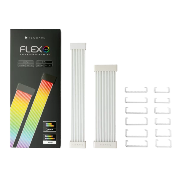 Tecware Flex ARGB Extension Cables - Black | White