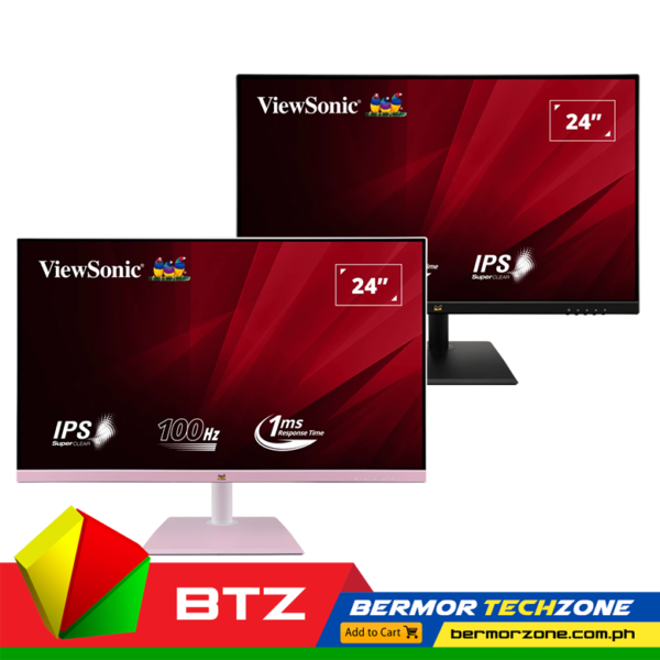 ViewSonic VA2432-H | VA2432-H-W 24” 1920 x 1080 100Hz IPS Frameless Monitor - Black | White (Copy)