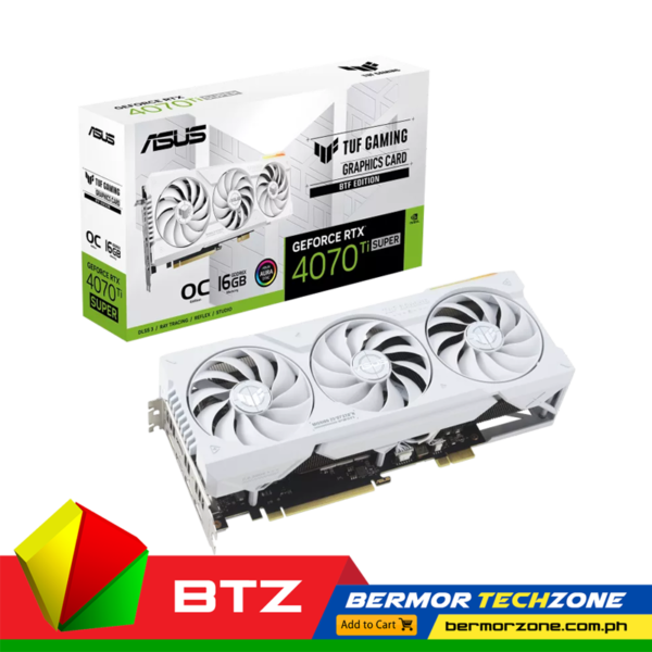 ASUS TUF Gaming GeForce RTX 4070 Ti SUPER BTF White OC Edition 16GB GDDR6X Graphics Card