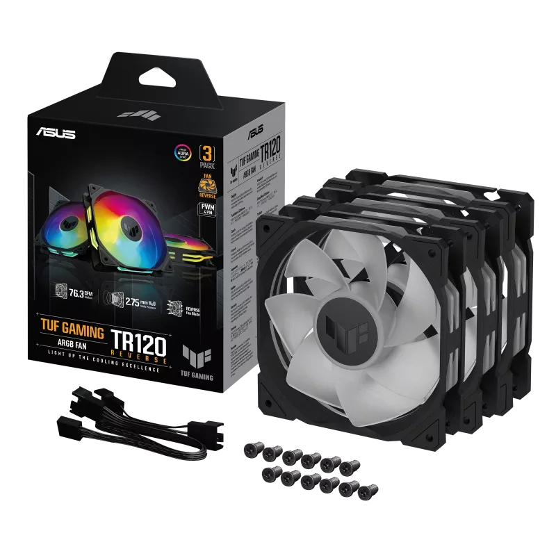 Asus TUF Gaming TR120 ARGB Reverse blade Fan Single | Triple Fan Kit ...