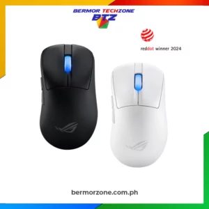 Asus P714 ROG Keris II Ace Wireless Gaming Mouse - White Lightweight 54-gram gaming mouse: Ergonomically shaped, bio-based nylon shell design, tested and approved by FPS esports professionals ROG Polling Rate Booster: Attach the mouse receiver directly onto the device to drive polling rates up to 4000 Hz in wireless mode and up to 8000 Hz in wired mode. ROG AimPoint Pro optical sensor: 42,000-dpi optical sensor with < 1% deviation for ultimate precision, and track-on-glass capability ROG Optical Micro Switches: Clicky and instant actuation, with 100-million-click lifespan Tri-mode connectivity: Flexibility via wired USB, low-latency 2.4 GHz RF, or Bluetooth® mode that’s able to pair with up to three devices ROG SpeedNova wireless technology: Low-latency, reliable wireless 2.4 GHz RF performance and optimized energy efficiency ROG Omni Receiver: Connect to multiple supported devices wirelessly with a single receiver Anti-slip mouse grip tape: Provides an assured grip and adds a bit of flair ROG Paracord and 100% PTFE mouse feet: High-quality materials facilitate smooth and fast movements Onboard control: Frequently used mouse settings can be adjusted directly by pressing different mouse-button combinations Available in Black & Moonlight White
