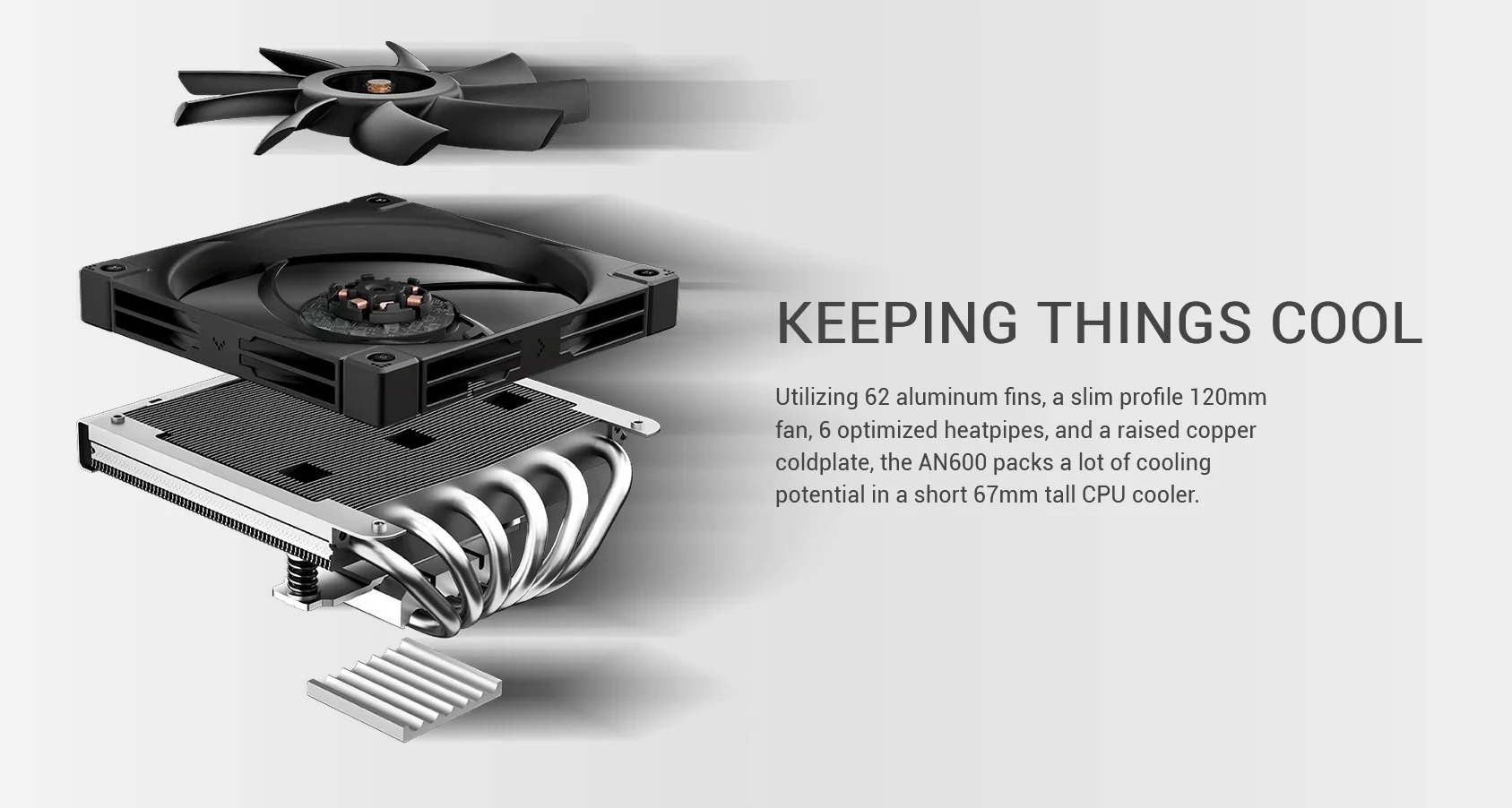 Deepcool AN600 Low Profile CPU Air Cooler Bermor Techzone