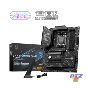 MSI X870 GAMING PLUS WIFI ATX AM5 AMD Motherboard<ul>
 	<li>Supports AMD Ryzen™ 9000 / 8000 / 7000 Series Desktop Processors</li>
 	<li>Supports DDR5 Memory, Dual Channel DDR5 8200+ MT/s (OC)</li>
 	<li>Ultra Performance: 14+2+1 Duet Rail Power System, dual 8-pin CPU<a href="https://bermorzone.com.ph/"> power connectors,</a> Core Boost, Memory Boost, 8-layer PCB made by 2oz thickened copper and server-grade level material</li>
 	<li>Frozr Guard: Extended Heatsink, MOSFET thermal pads rated for 7W/mK, additional choke thermal pads and EZ M.2 Shield Frozr II are built for high performance system and non-stop experience</li>
 	<li>EZ DIY: EZ M.2 Shield Frozr II, EZ M.2 Clip II, EZ PCIe Clip II and EZ Antenna</li>
 	<li>Lightning Fast Game experience: PCIe 5.0 slot, Lightning Gen 5 x4 M.2</li>
 	<li>Ultra Connect: USB4 and 5G LAN with Wi-Fi 7 Solution - the latest solution for professional and multimedia use, delivering secure, stable, and high-speed networking and data transmission</li>
 	<li>Audio Boost : Reward your ears with studio-grade sound quality for the most immersive gaming experience</li>
</ul>