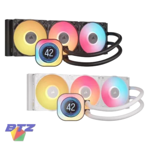 CORSAIR iCUE LINK TITAN 360 RX RGB AIO Liquid CPU Cooler - Black | White (Copy)The CORSAIR iCUE LINK TITAN RX RGB delivers high-performance, ultra-quiet cooling with optimized thermal performance, streamlined iCUE LINK connectivity, and dynamic RGB lighting.
<ul>
 	<li>Extreme cooling performance with streamlined iCUE LINK connectivity</li>
 	<li>FlowDrive cooling engine with three-phase motor for peak thermal efficiency</li>
 	<li>Three high-performance RX120 RGB fans</li>
 	<li>20 RGB LEDs on the pump plus eight per fan create dynamic lighting</li>
 	<li>Personalize your cooler with tool-free CapSwap modules (sold separately)</li>
</ul>