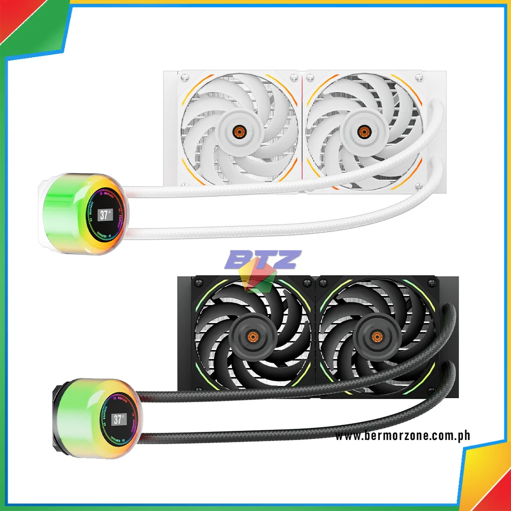 1stPlayer Thunderstorm TS2 240 RGB AIO CPU Liquid Cooling System - Black | White (Copy)
Pure Copper Endothermic Block
Support 5v RGB Sync with Motherboard (ARGB)on Pump Head&Cooling Fan
Temperature Controlled 9 Blades Fan (600-1800RPM)with Noise Reduction Feature
Long Life Bearing Water Pump (2500±10%RPM)/40,000hrs
High-density Fin Heat Sink
High-performance silicone grease