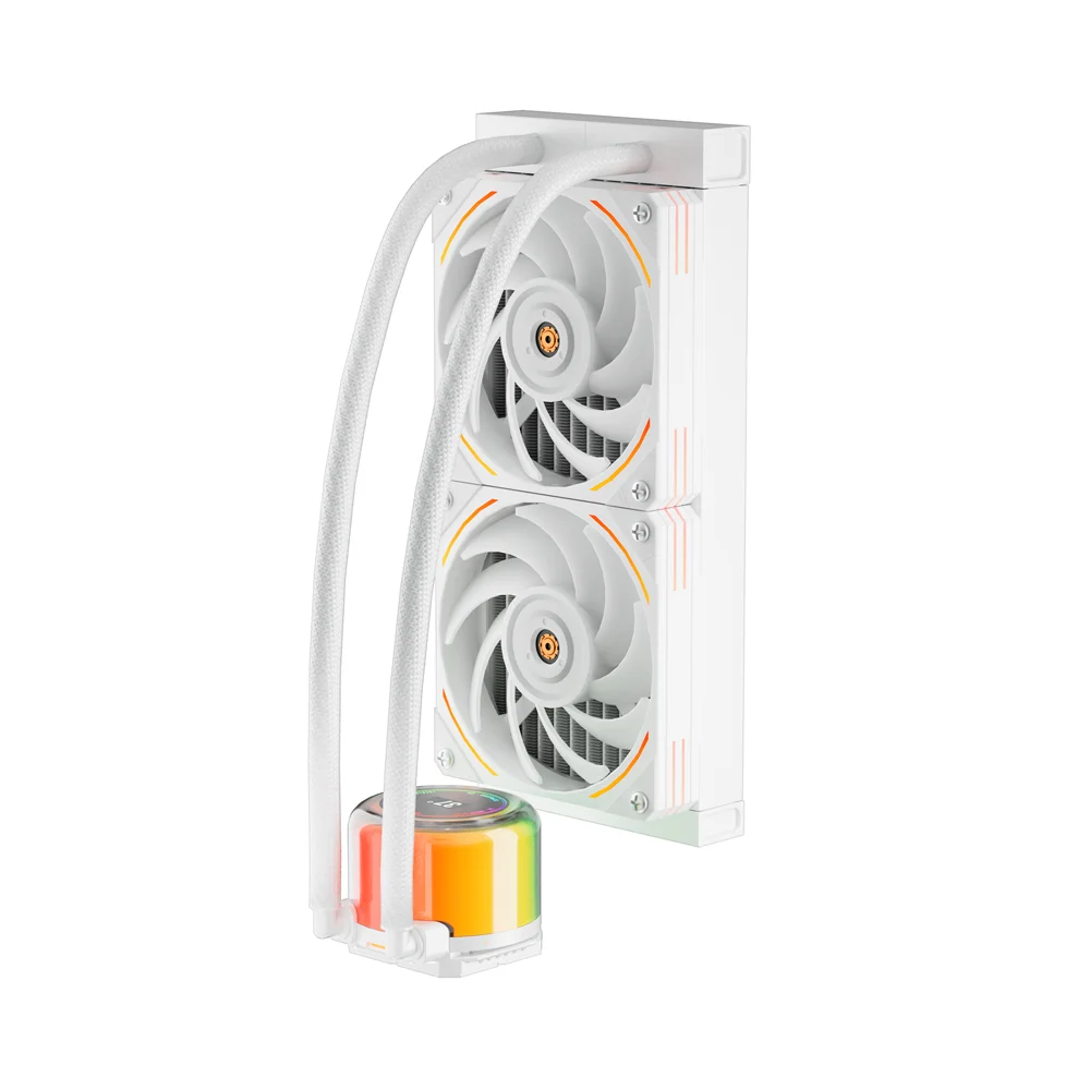 1stPlayer Thunderstorm TS2 240 RGB AIO CPU Liquid Cooling System - Black | White (Copy)
Pure Copper Endothermic Block
Support 5v RGB Sync with Motherboard (ARGB)on Pump Head&Cooling Fan
Temperature Controlled 9 Blades Fan (600-1800RPM)with Noise Reduction Feature
Long Life Bearing Water Pump (2500±10%RPM)/40,000hrs
High-density Fin Heat Sink
High-performance silicone grease