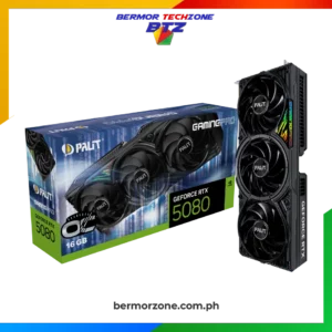 Palit GeForce RTX 5080 Gaming Pro 16GB 256 Bit GDDR7 OC | NON-OC Graphics Card<h4>Features</h4>
<ul>
 	<li>Design: Sleek, industrial style with ARGB accents.</li>
 	<li>Cooling:
<ul>
 	<li>TurboFan 4.0</li>
 	<li>Air Deflector</li>
 	<li>Composite Heat Pipes</li>
</ul>
</li>
 	<li>Performance Features:
<ul>
 	<li>Dual BIOS</li>
 	<li>0dB Technology</li>
 	<li>Die-casting Frame</li>
</ul>
</li>
 	<li>Customization: Palit Maker support for 3D-printed cooler covers.</li>
 	<li>Target Audience: Gamers, creators, and AI professionals.</li>
</ul>