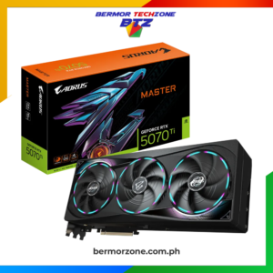 Gigabyte AORUS GeForce RTX 5070 Ti MASTER 16G GDDR7 Graphics Card<h3>FEATURES</h3>
<ul>
 	<li>Powered by GeForce RTX™ 5070 Ti</li>
 	<li>Integrated with 16GB GDDR7 256bit memory interface</li>
 	<li>WINDFORCE <a href="https://bermorzone.com.ph/">cooling</a> system
<ul>
 	<li>Hawk fan</li>
 	<li>Composite metal grease for GPU</li>
 	<li>Server-grade thermal conductive gel</li>
</ul>
</li>
 	<li>LCD Edge View</li>
 	<li>RGB Halo</li>
 	<li>Dual BIOS (Performance/ Silent)</li>
 	<li>Reinforced structure</li>
 	<li>Versatile VGA holder</li>
 	<li>4 years warranty (Online registration required)</li>
</ul>