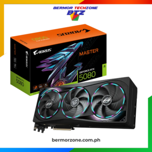 Gigabyte Aorus GeForce RTX 5080 MASTER 16G Graphics Card<h4><strong>Feature</strong></h4>
<ul>
 	<li>Powered by NVIDIA Blackwell architecture and DLSS 4</li>
 	<li>GeForce RTX™ 5080</li>
 	<li>16GB GDDR7 memory, 256-bit interface</li>
 	<li>WINDFORCE cooling system</li>
 	<li>Hawk fan</li>
 	<li>Composite metal grease for GPU</li>
 	<li>Server-grade thermal conductive gel</li>
 	<li>LCD Edge View</li>
 	<li>RGB Halo lighting</li>
 	<li>Dual BIOS (Performance / Silent)</li>
 	<li>Reinforced structure</li>
 	<li>Versatile VGA holder</li>
 	<li>4-year warranty (Online registration required)</li>
</ul>
