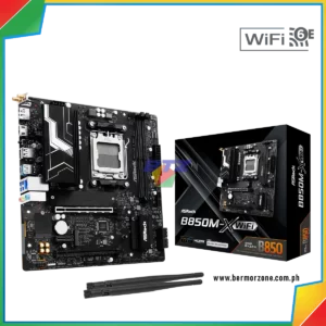 Asrock X870 RIPTIDE WiFi AM5 AMD Motherboard (Copy)<ul>
<li><strong>CPU Support</strong>: AMD Ryzen™ 9000, 8000, and 7000 Series Processors</li>
<li><strong>Power Design</strong>: 14+2+1 Phase, 80A Dr.MOS for VCore + SOC</li>
<li><a href="https://bermorzone.com.ph/"><strong>Memory</strong></a>: 4 x DDR5 DIMMs, Dual Channel, up to 8000+ MHz (OC)</li>
<li><strong>Expansion Slots</strong>:
<ul>
<li>1 x PCIe 5.0 x16</li>
<li>1 x PCIe 4.0 x16</li>
</ul>
</li>
<li><strong>Graphics Output</strong>:
<ul>
<li>2 x USB4 Type-C</li>
<li>1 x HDMI</li>
</ul>
</li>
<li><strong>Audio</strong>: Realtek ALC4082 7.1 CH HD Audio Codec, Nahimic Audio</li>
<li><strong>Storage</strong>:
<ul>
<li>1 x Blazing M.2 (PCIe Gen5x4)</li>
<li>2 x Hyper M.2 (PCIe Gen4x4)</li>
<li>4 x SATA3</li>
</ul>
</li>
<li><strong>USB Ports</strong>:
<ul>
<li>Rear: 2 x USB4 Type-C, 2 x USB 3.2 Gen2 Type-A, 3 x USB 3.2 Gen1, 4 x USB 2.0</li>
<li>Front: 1 x USB 3.2 Gen2x2 Type-C, 4 x USB 3.2 Gen1, 4 x USB 2.0</li>
</ul>
</li>
<li><strong>Networking</strong>:
<ul>
<li>Killer 2.5G LAN</li>
<li>802.11be Wi-Fi 7 + Bluetooth</li>
</ul>
</li>
<li><strong>Cooling</strong>: Toolless Multi-Layer M.2 Heatsink, M.2 Bottom Heatsink</li>
</ul>
