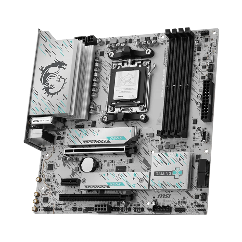 MSI B850M GAMING PLUS WIFI Micro-ATX White AM5 9000 Series Motherboard - Image 3