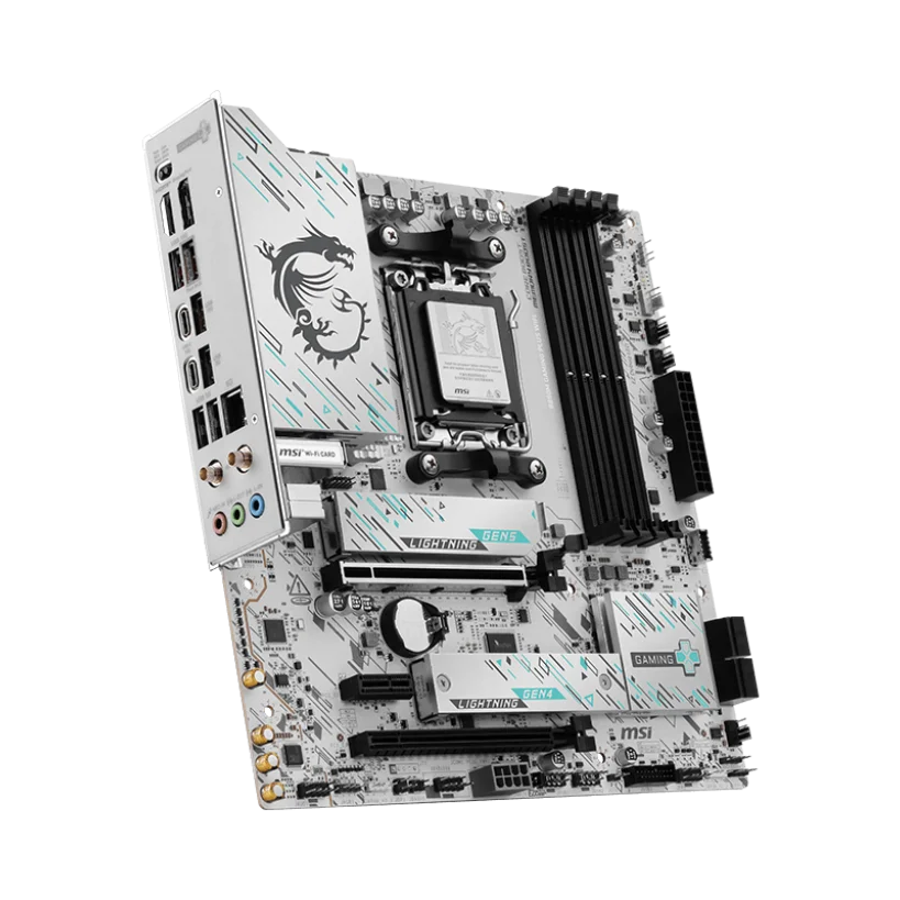 MSI B850M GAMING PLUS WIFI Micro-ATX White AM5 9000 Series Motherboard - Image 4