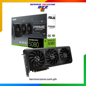 Asus Prime GeForce RTX 5080 16GB GDDR7 OC | NON-OC Graphics Card<h4>Feature</h4>
<ul>
 	<li style="list-style-type: none">
<ul>
 	<li>Primal performance for enthusiasts</li>
 	<li>Next-gen graphics card with high-performance capabilities</li>
 	<li><a href="https://bermorzone.com.ph/product-category/video-cards/nvidia-video-cards/">SFF</a> (Small Form Factor) Ready for compact builds</li>
 	<li>2.5-slot design for improved compatibility with various case</li>
 	<li>Triple-fan setup for supreme airflow</li>
 	<li>Vapor chamber design for optimized cooling and heat dissipation</li>
 	<li>Ideal for demanding gaming and creative workload</li>
 	<li>Efficient thermal management for extended, stable performance</li>
</ul>
</li>
</ul>