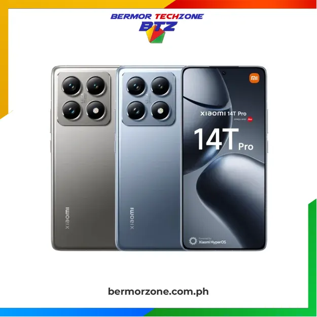 Xiaomi 14T Pro 12+512 Titan SmartphoneProcessor:Mediatek Dimensity 9300+
Up to 3.3GHz Octacore
Main Camera:50MP wide angle12MP ultra wide-angle50MP telephoto
Front Camera:32MP
Storage:12/512GB12/1TB
Battery:5000mAh|120W smart hypercharge, 50W Wireless