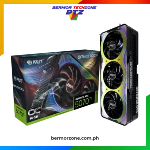 Palit GeForce RTX 5080 Gaming Pro 16GB 256 Bit GDDR7 OC | NON-OC Graphics Card (Copy)<h4>Features</h4>
<ul>
 	<li>Design: Sleek, industrial style with ARGB accents.</li>
 	<li>Cooling:
<ul>
 	<li>TurboFan 4.0</li>
 	<li>Air Deflector</li>
 	<li>Composite Heat Pipes</li>
</ul>
</li>
 	<li>Performance Features:
<ul>
 	<li>Dual BIOS</li>
 	<li>0dB Technology</li>
 	<li>Die-casting Frame</li>
</ul>
</li>
 	<li>Customization: Palit Maker support for 3D-printed cooler covers.</li>
 	<li>Target Audience: Gamers, creators, and AI professionals.</li>
</ul>