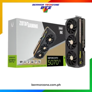 Zotac Gaming GeForce RTX 5070 Ti SOLID CORE 16GB GDDR7 256-bit Graphics Card (Copy)<strong>Feature Highlights:</strong>
- Powered by the NVIDIA Blackwell <a href="https://btz.com.ph">architecture</a> and DLSS 4
- IceStorm 3.0 Advanced Cooling
- Vapor Chamber
- BladeLink Fans
- Reinforced Metal Mid-Frame
- FREEZE Fan Stop, Active Fan Control
- SPECTRA RGB Lighting
- Metal Backplate
- Bundled with GPU Support Bracket
- 12V-2x6 Safety Light
- All-new FireStorm Utility