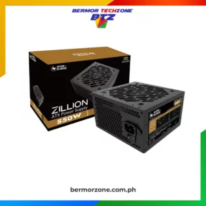Super Flower ZILLION DW Bronze 550W 80Plus Bronze Non Modular with Black Flat Cables Power Supply<ul>
 	<li>550W Power Output ideal for mid-range PCs with stable and efficient power delivery.</li>
 	<li>80 Plus Bronze Certified for better energy efficiency and lower power consumption.</li>
 	<li>Non-Modular Design with black flat cables for neat and organized cable management.</li>
 	<li>120mm Silent Fan ensures quiet operation even under load.</li>
 	<li>Comprehensive Protections including over-voltage, over-current, and short-circuit protection for your system’s safety.</li>
 	<li>3-Year Warranty for reliable after-sales support.</li>
</ul>
 