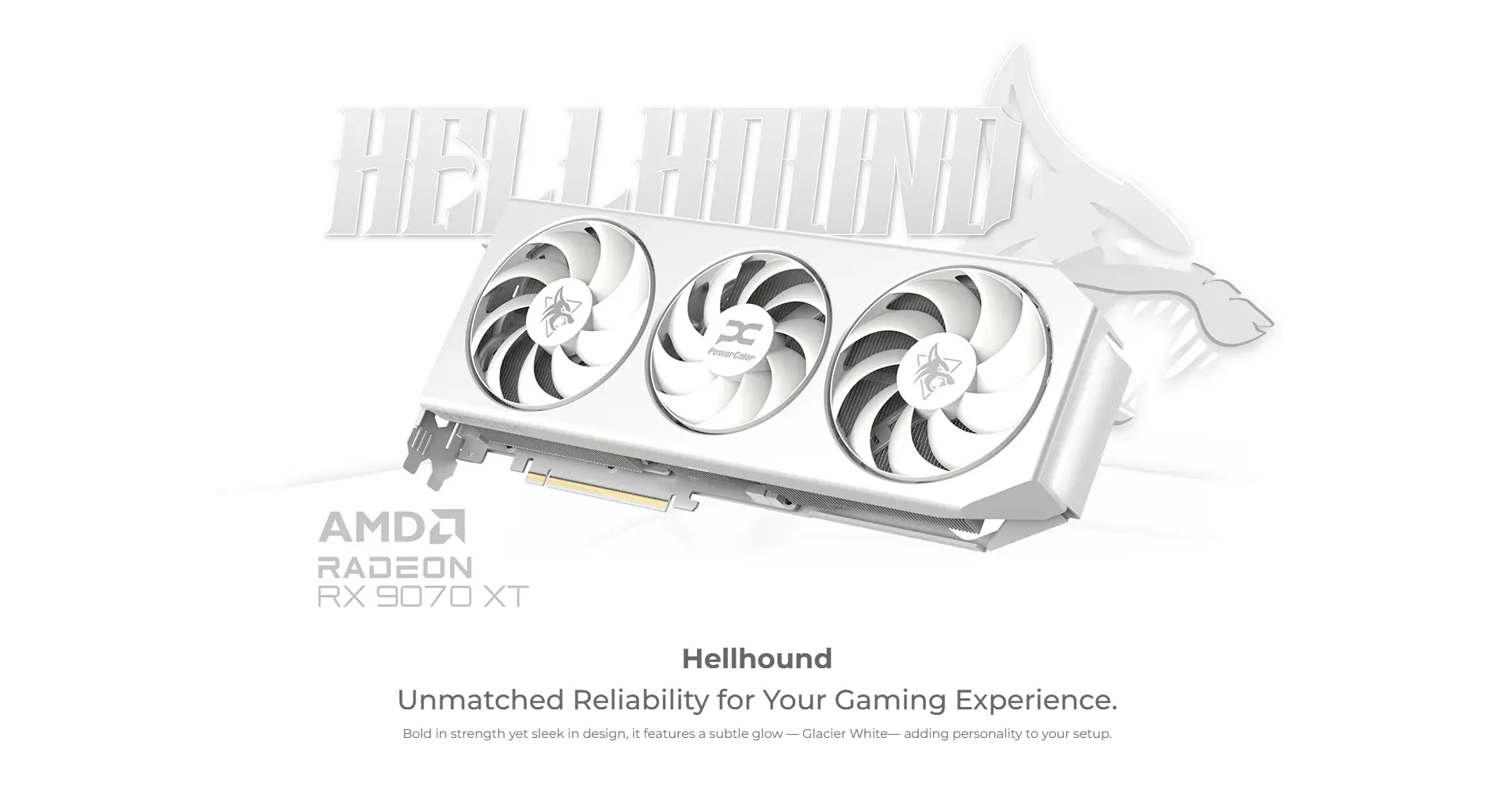 PowerColor Hellhound Spectral White AMD Radeon RX 9070 XT 16GB