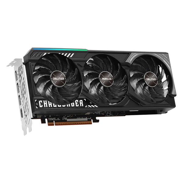 ASRock Radeon RX 9070 Steel Legend 16GB OC Graphics Card (Copy)
Clock: GPU / Memory
Boost Clock*: Up to 2700 MHz / 20 Gbps
Game Clock**: 2210 MHz / 20 Gbps
Key Specification
AMD Radeon™ RX 9070 GPU
16GB GDDR6 on 256-Bit Memory Bus
AMD RDNA™ 4 Architecture
56 Compute Units (3rd Gen RT + 2nd Gen AI Accelerators)
Microsoft® DirectX® 12 Ultimate
PCI® Express 5.0 Support
2x 8-pin Power Connectors
3x DisplayPort™ 2.1a, 1x HDMI™ 2.1b
Key Features
Polychrome SYNC
Triple Fan Design
Stylish Metal Backplate
Striped Ring Fan
Reinforced Metal Frame
Air Deflecting Fin
Ultra-fit Heatpipe
Super Alloy Graphics Card
Dimensions: 298 x 131 x 58 mm, 2.9-slot