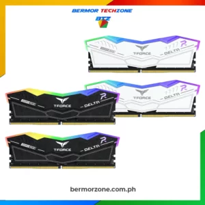 Teamgroup T-Force Delta RGB DDR5 6000Mhz CL38 64GB 2x32GB Black | White Desktop MemoryFF4D564G6000HC38GDC01 | FF3D564G6000HC38GDC01
<ul>
 	<li><strong><a href="https://bermorzone.com.ph/">High-Speed</a> Performance</strong> – 6000MHz frequency for faster data processing</li>
 	<li><strong>Large Capacity</strong> – 64GB (2x32GB) for multitasking and gaming</li>
 	<li><strong>Low Latency</strong> – CL38 for improved responsiveness</li>
 	<li><strong>Dynamic RGB Lighting</strong> – Customizable RGB effects</li>
 	<li><strong>Efficient Power Management</strong> – Lower power consumption with DDR5 technology</li>
 	<li><strong>Premium Design</strong> – Sleek black and white color options</li>
 	<li><strong>Intel XMP 3.0 Support</strong> – Easy overclocking for enhanced performance</li>
</ul>
 
