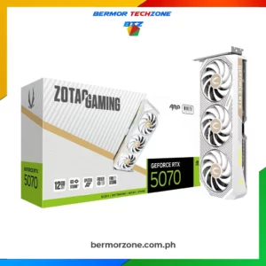 Zotac GAMING GeForce RTX 5070 Twin Edge OC 12GB GDDR7 192-bit Graphics Card (Copy)- Powered by the NVIDIA Blackwell architecture and DLSS 4
- NVIDIA SFF-Ready Enthusiast GeForce Card
- Compact dual-fan form factor
- IceStorm 2.0 <a href="https://bermorzone.com.ph">Cooling</a>
- BladeLink Fans
- FREEZE Fan Stop
- Metal Backplate
- Power Safety Light
- All-new FireStorm Utility
- ZT-B50700H-10P
- <strong data-start="1404" data-end="1423">Card Dimensions: </strong>241.5mm x 120.1mm x 40.6mm