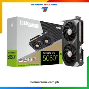 Zotac GeForce RTX 5060 Ti 8GB | 16GB Twin Edge OC GDDR7 128-bit Graphics Card (Copy)- Powered by the NVIDIA Blackwell architecture and DLSS 4
- NVIDIA SFF-Ready Enthusiast GeForce Card
- IceStorm 2.0 Cooling
- BladeLink <a href="https://bermorzone.com.ph">Fans</a>
- FREEZE Fan Stop
- SPECTRA RGB <a href="https://bermorzone.com.ph">Lighting</a>
- Metal Backplate
- Bundled with GPU Support Bracket
- Power Safety Light
- All-new FireStorm Utility
- ZT-B50700FQ-10P
- <strong data-start="1404" data-end="1423">Card Dimensions: </strong>304.4mm x 115.8mm x 41.6mm