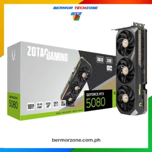 Zotac Gaming GeForce RTX 5080 AMP Extreme Infinity Ultra 16GB GDDR7 256-bit Graphics Card (Copy)- <a href="https://bermorzone.com.ph/">Powered</a> by the NVIDIA Blackwell architecture and DLSS 4
- The ultimate ZOTAC GAMING GPU
- Strong factory OC
- Infinity Mirror Design
- IceStorm 3.0 Advanced Cooling
- Larger Vapor Chamber
- BladeLink Fans
- FREEZE Fan Stop, Active Fan Control, Dual BIOS
- SPECTRA 2.0 RGB Lighting
- SPECTRA LINK Lighting Sync port
- Metal die-cast Backplate
- Bundled with GPU Support Bracket
- 12V-2x6 Safety Light