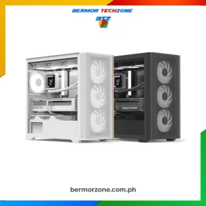 Aerocool DA301 Mini Tower Micro-ATX Wood-Accented Mesh PC Case - Black | White