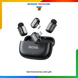 Boya mini-12 2x Mic Noise Cancelling | Type C + Lightning Receivers | Charging Case Black