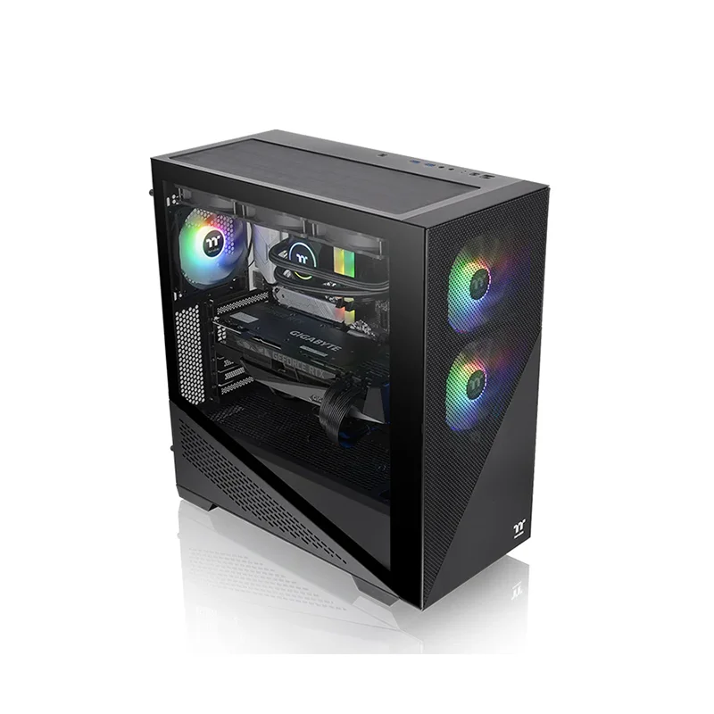Thermaltake Divider 370 TG Black ARGB MB Sync E-ATX Mid Tower Chassis - Image 2