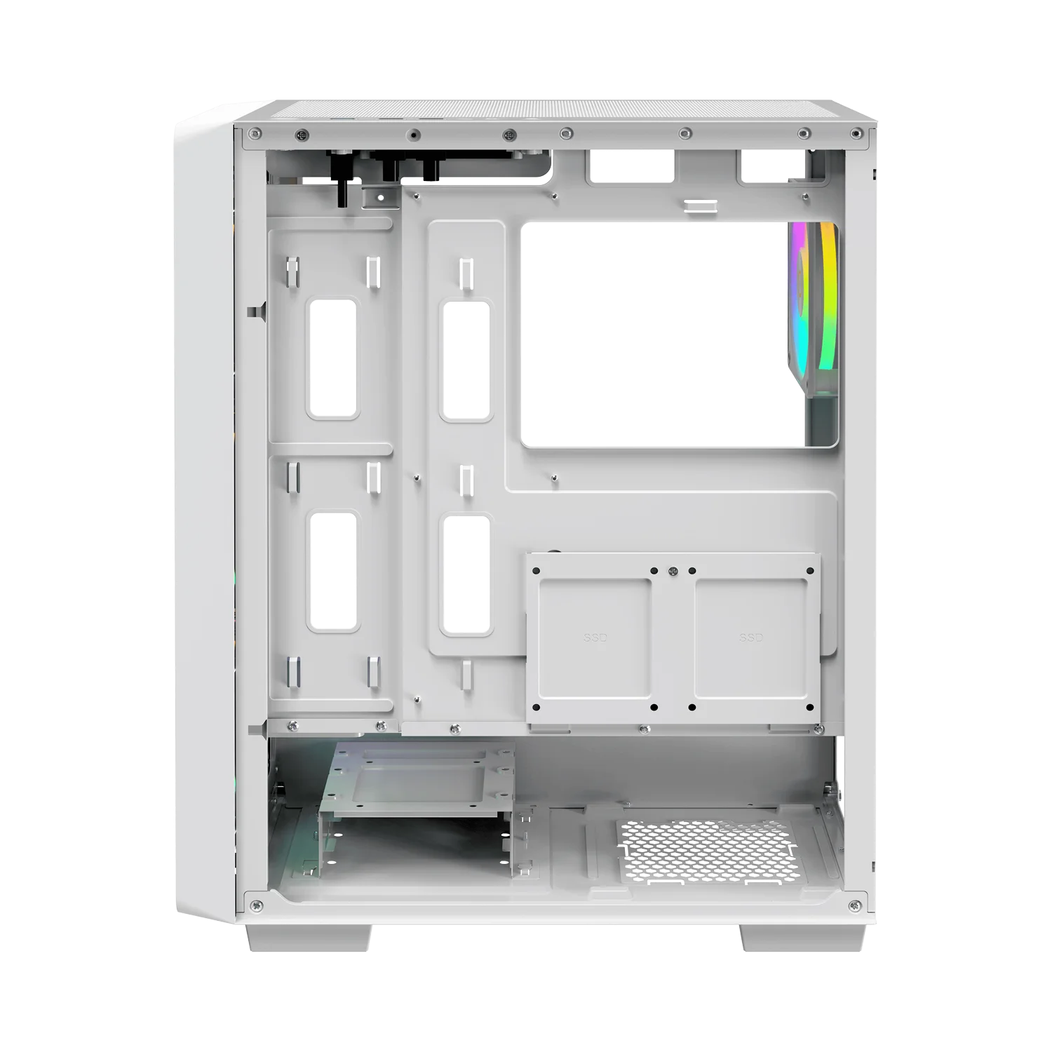 Ocypus Gamma C60 ARGB Mid Tower High Air Flow ATX Case with 4 PWM ARGB Fans- Black | White - Image 7