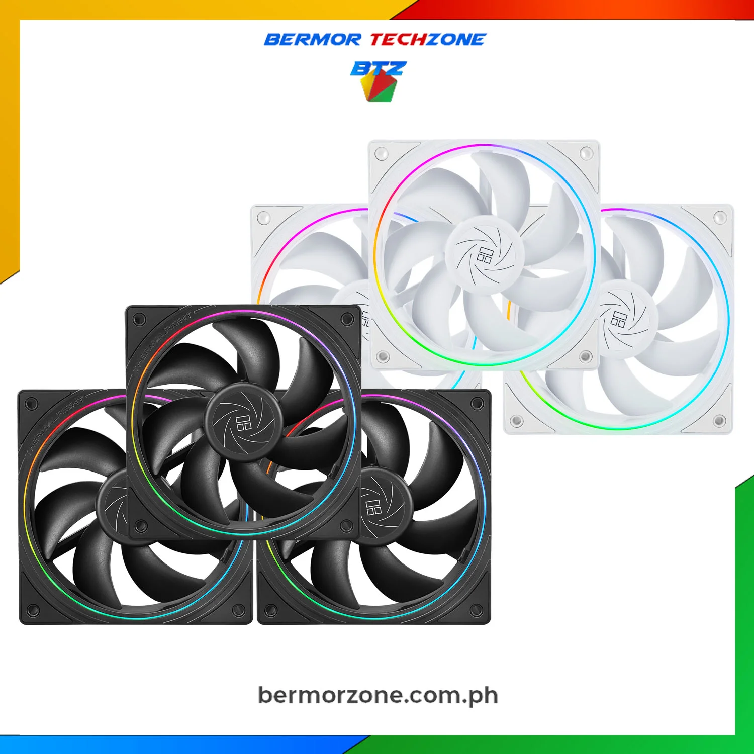 Thermalright TL-S12 | TL-S12W ARGB 120MM PWM Case Fans Triple Pack - Black | White