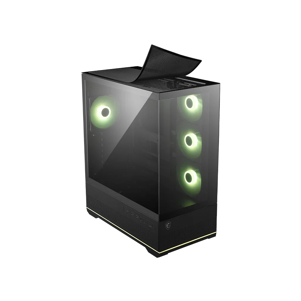 MSI MAG Pano 110R PZ ATX Mid Tower Tempered Glass Gaming Case - Black | White - Image 2