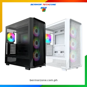 Montech X5 ATX Mid-Tower Case with 4 ARGB Fans PC Case - Black | White