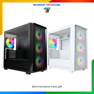 Montech X5M Micro-ATX Mid-Tower Case with 4 ARGB Fans PC Case - Black | White