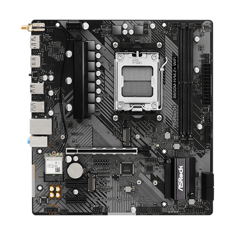 Asrock B650M-H/M.2+ WiFi Micro DDR5 mATX AM5 Motherboard - Image 2