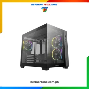 Deepcool CG330 3F Dual Chamber with Pre Installed ARGB Fans mATX Chassis - Black