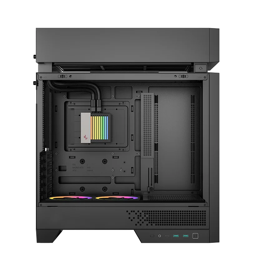 DEEPCOOL CL6600 Hyper-Split Tower Design ATX Case with Pre-installed 360mm ARGB Liquid Cooler - Black | White - Image 7