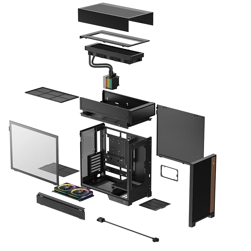 DEEPCOOL CL6600 Hyper-Split Tower Design ATX Case with Pre-installed 360mm ARGB Liquid Cooler - Black | White - Image 10