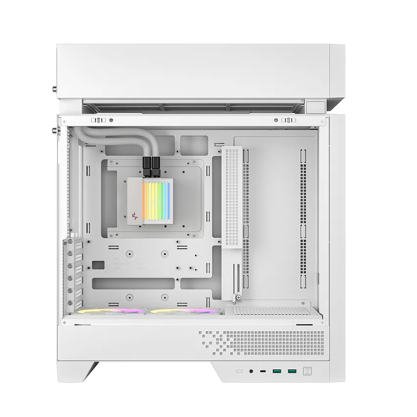 DEEPCOOL CL6600 Hyper-Split Tower Design ATX Case with Pre-installed 360mm ARGB Liquid Cooler - Black | White - Image 6