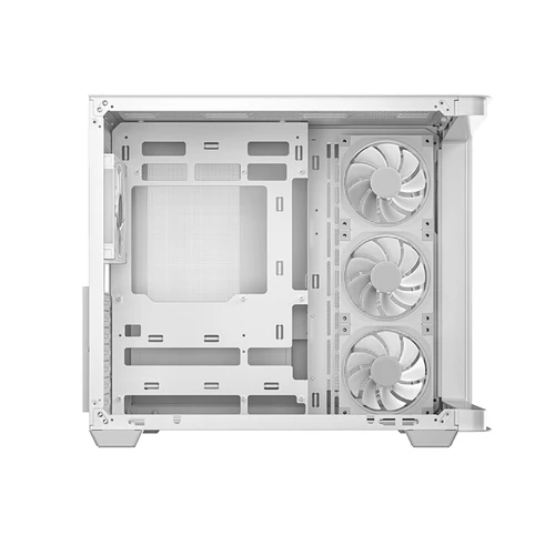 DeepCool CG530U 4F Panoramic Curved Glass Dual Chamber ATX PC Case - White - Image 4